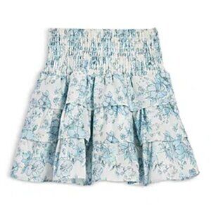 AQUA Girls' Cotton Printed Smocked Tiered Skirt, Little Kid, Big Kid - Exclusive